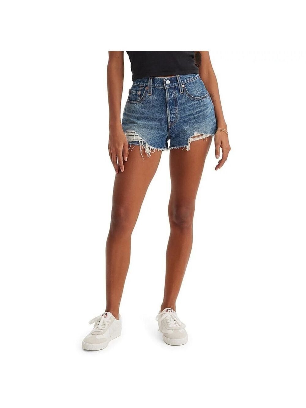 Levi's 501 Original Style Premium Denim High Rise Shorts Cut Off Women's Size 31